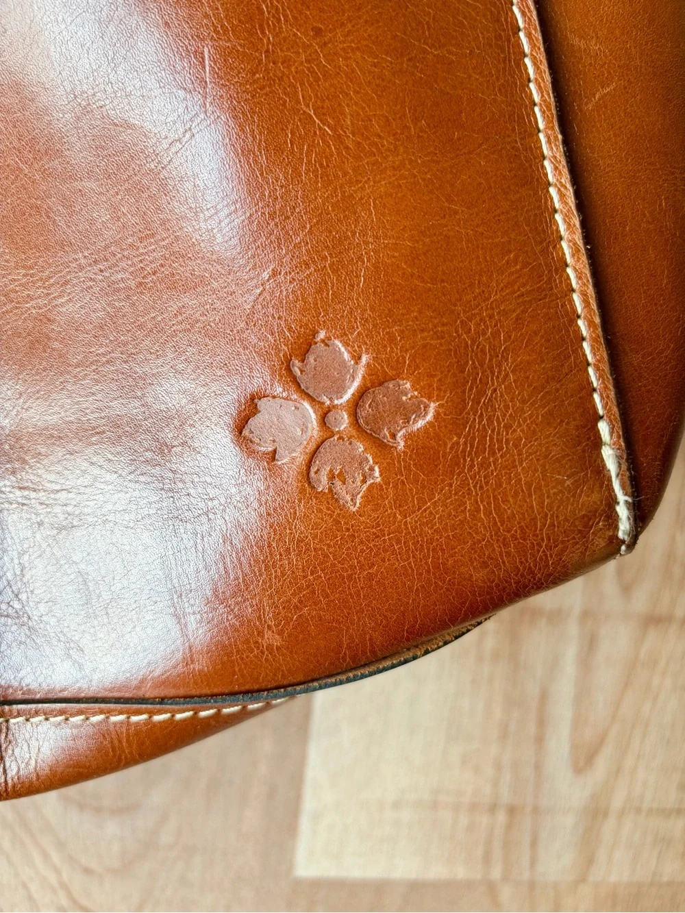 Patricia Nash Women’s Tan Leather Tote Bag Crossbody with Detachable Strap